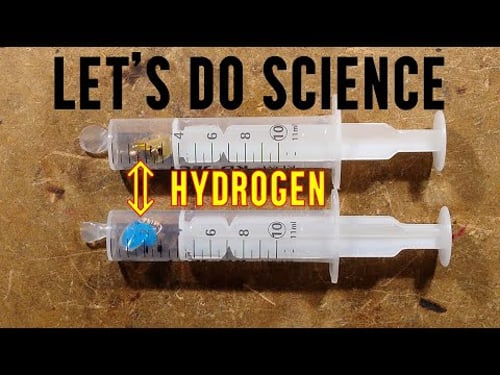 Standard zinc-air cell vs mystery gas generating cell. (flame test)