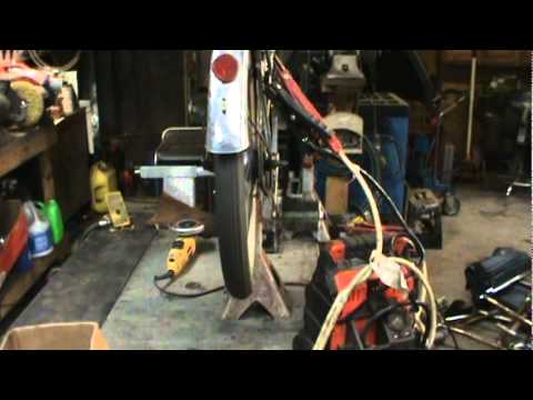 homemade electric bike motor installed