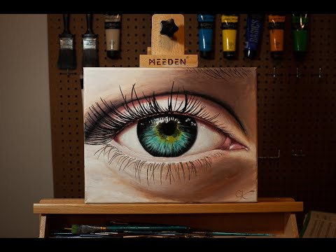 HOW TO PAINT A REALISTIC EYE!! - ACRYLIC PAINTING BY CHRIS KEMPTER!!