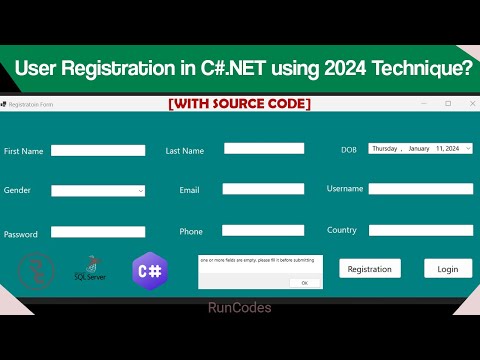 How to Create a User Registration Form in C#.NET using SQL Server Database and Visual Studio 2022?