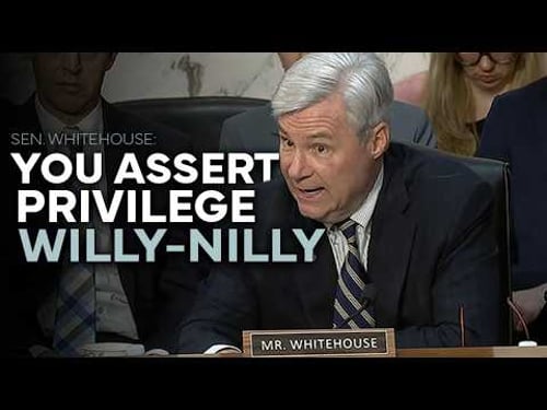 "You Assert Privilege Willy-Nilly": Sen. Whitehouse Lambasts Dodgy MAGA Lawyer Jeffrey Clark