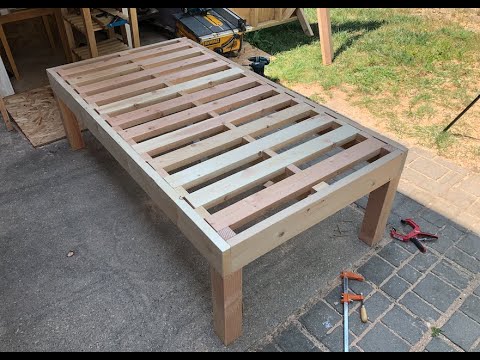 Raised bed frame with construction lumber