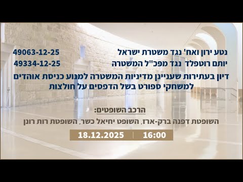 עתירות שעניינן מדיניות המשטרה למנוע כניסת אוהדים למשחקי ספורט בשל הדפסים על חולצות