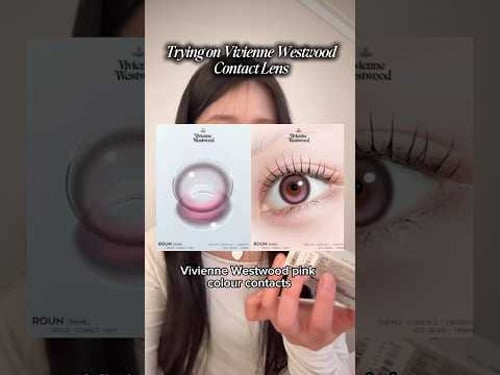 Trying on Vivienne Westwood Contacts #vivienne #designer #contactlenses #pink #animeeyes #beauty