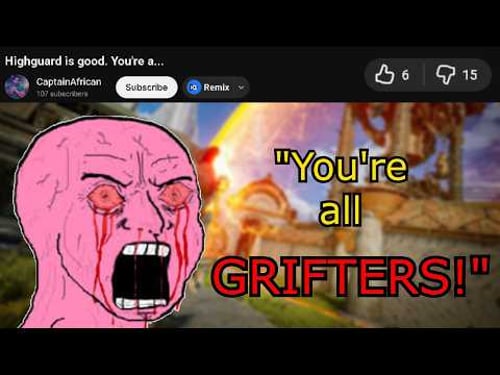"Highguard critics are GRIFTERS!" apparently...