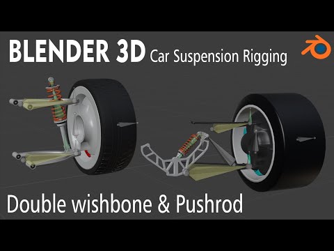 Blender 3D | Car Suspension Rigging | Double wishbone & Pushrod