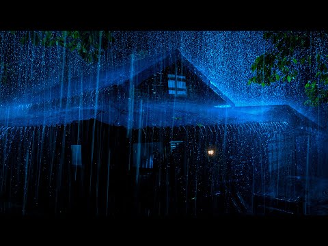 (NO ADS) Thunderstorm and Heavy Rain on Tin Roof to Sleep Instantly | DARK SCREEN Nature Sounds