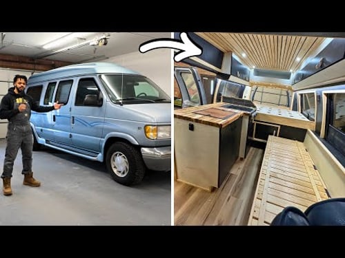 30 Year Old Conversion Van to Modern Camper | DIY Camper Van Tour
