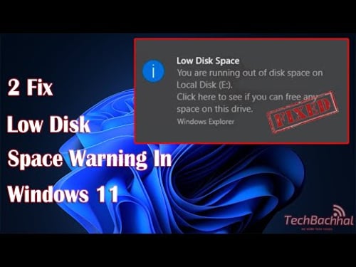 Fix Low Disk Space Warning in Windows 11