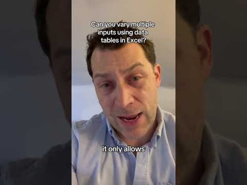 Can you use multiple inputs in Excel data tables? #excel #financialmodeling #financeeducation