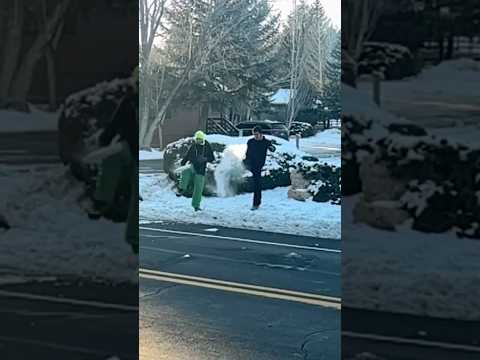 I got nailed with snow! IN MY FACE!