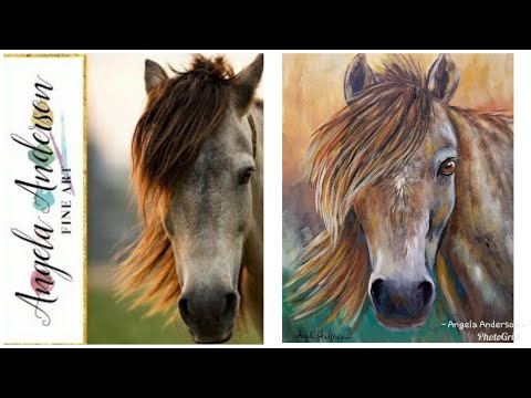 Simple HORSE Portrait LIVE Acrylic Painting Tutorial