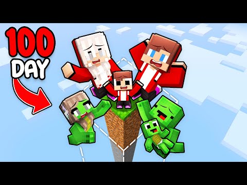 Mikey Family and JJ Family Survived 100 Days in an EXPANDING WORLD in Minecraft (Maizen)