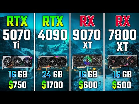 RTX 5070 Ti vs RTX 4090 vs RX 9070 XT vs RX 7800 XT | Test in 7 Games