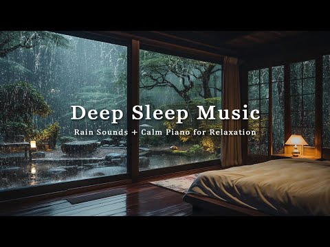 FALL INTO SLEEP INSTANTLY - Deep Sleep Music + Insomnia | Rain Sounds in Bedroom & Calm Piano Music