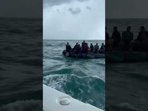 Cuban Migrants lost Propeller! They repeatedly tuned down our offer for water #shorts #survival