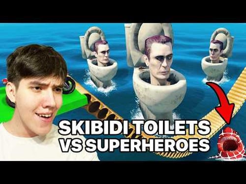 SKIBIDI TOILET BOSS & SPIDER SHARK VS ALL SUPERHEROES! NEW EPIC STUNT RACE In GTA V!