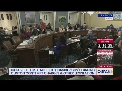 House Rules Cmte Meets on Gov't Funding & Holding the Clintons in Contempt of Congress (Part 1)