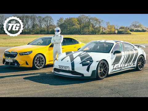 BMW M5 vs Porsche Taycan Turbo GT: Super-Saloon Track Test!