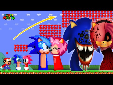 Mario vs Sonic | Sonic and Amy Rose New HORROR Sprunki OC Evolution (Kiss Edition)