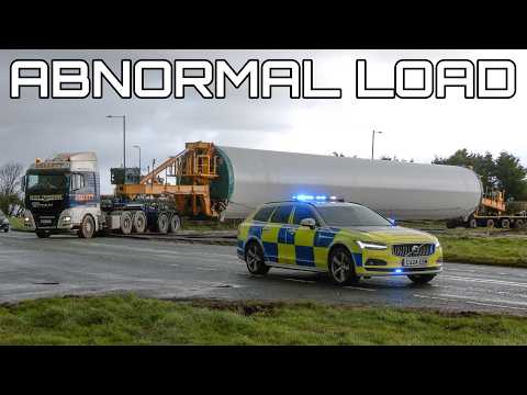 Police & Specialist Vehicles Escort Giant Wind Turbine Tower!