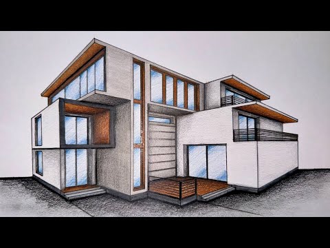 #051 - How to Draw a House in Two Point Perspective