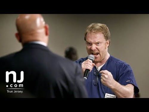 Rep. Tom MacArthur faces enraged husband over health care bill (Full confrontation)