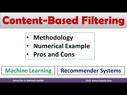 Content-based Filtering | Machine Learning | Recomendar Recommendation System by Dr. Mahesh Huddar