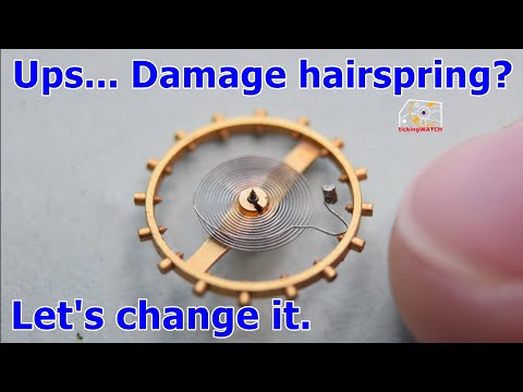 Change of damaged hairspring Part 2 START wrist watch made from a junk