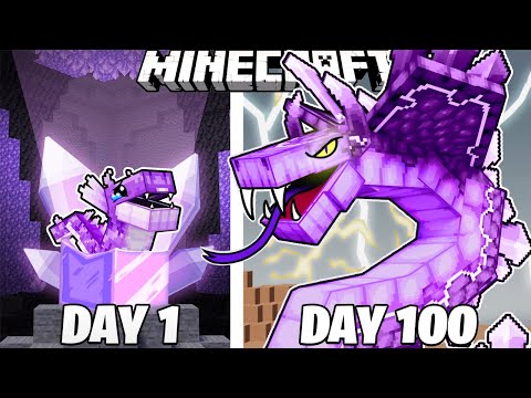 I Survived 100 Days as an AMETHYST SNAKE in Minecraft!