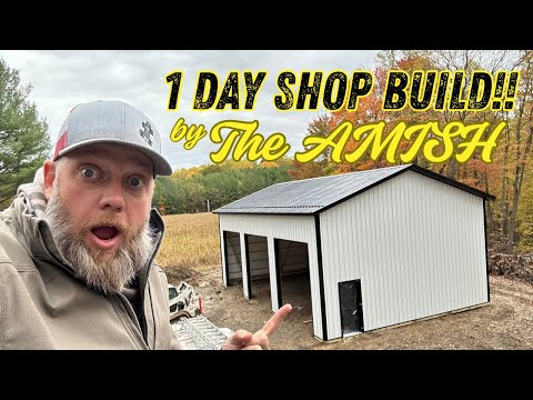 30x40 Dream Shop Built in ONE DAY by Amish Crew | Workshop Build Series Ep. 1