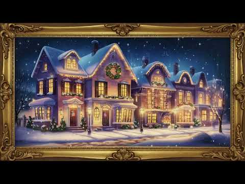 Christmas Village Frame TV Art Modern Abstract Screensaver Framed 4K HD Wallpaper Winter