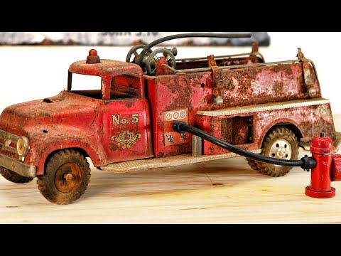 1950s Tonka Fire Truck Restoration. (It sprays water)