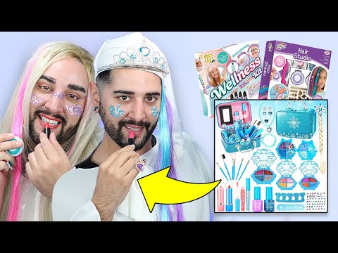 Full Face Using ONLY Kids Makeup Challenge ! | SLEEPOVERRRRR ๐๐ค The Welsh Twins