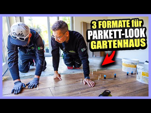 Laying wood-look porcelain stoneware tiles: Tiles in 3 formats in the garden shed! | Home Build S...