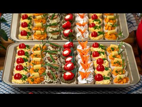 Top 9 Quick & Delicious Mini Appetizers. Best Mini Bites with Hummus, Guac & Dips