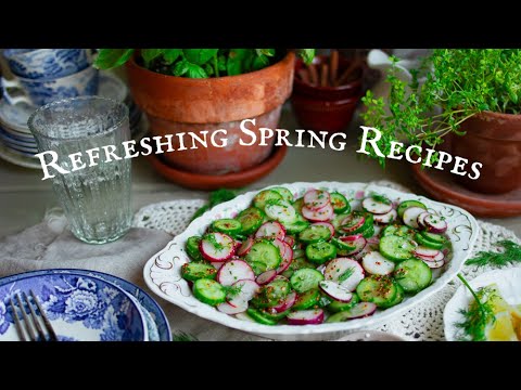 Refreshing Spring Recipes: Asparagus Quiche, Radish Cucumber Salad đŧ Cozy Country Living ASMR
