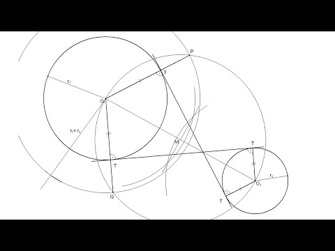 How to draw the internal tangents to two unequal circles