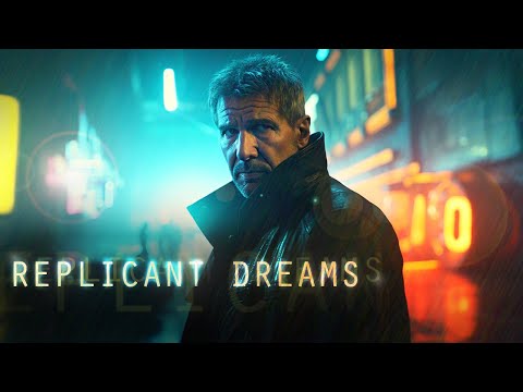 REPLICANT DREAMS | BladeRunner Blues | 2+ Hours | #asmr #sleep #study #rain #relax #ai #pikalabs