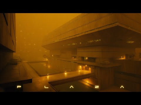 PLAZA: Blade Runner Ambience & Rain | Chill Focus & Sleep Cyberpunk Ambient City | 4K | 2 Hours