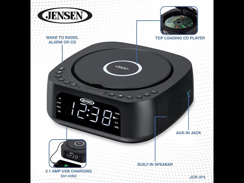 Jensen JCR-375 Review: Clock Radio with CD Player, FM Radio & USB Charging
