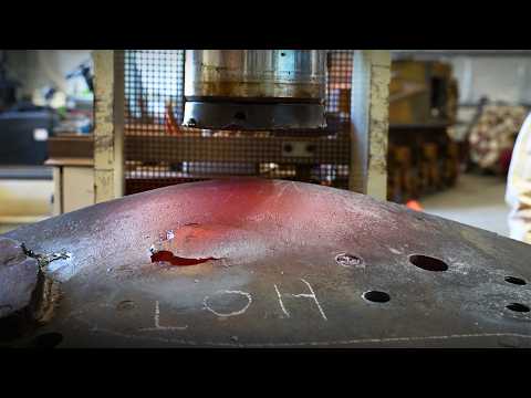 300-Tonne Press straightens WWII KV-1S Tank Armour