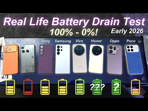 Battery Drain Test! Vivo X300 Pro vs Oppo vs Honor Magic 8 Pro / Samsung / Apple / Sony / Nothing