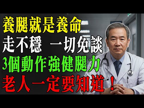 養腿比養命更重要!每天做這3個動作,腿力回來了,70歲一樣走得穩又久!