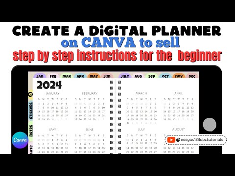 Create a Digital Planner to Sell on Etsy, Shopify. Use Canva to Create a Digital Planner
