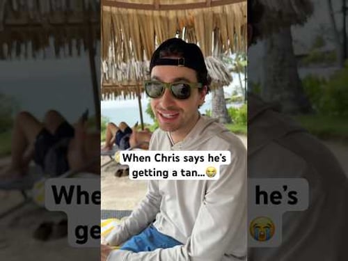 The umbrella was working overtime... WHAT TAN CHRIS đ¤Ł@theraviconways