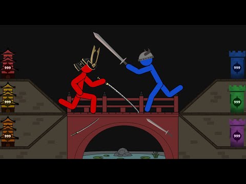 Stickman 3v3 Bridge Clash ~ Samurai vs Medieval Ages - Battle Fight