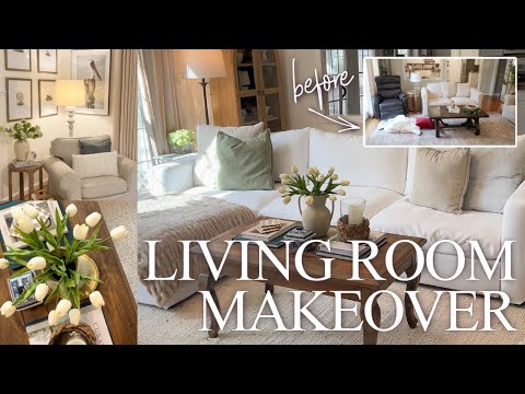 EXTREME LIVING ROOM MAKEOVER | LIVING ROOM DECORATING IDEAS & TIPS | TRADITIONAL HOME DECOR