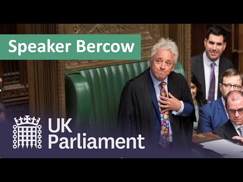 John Bercow announces he is standing down as Speaker of the House of Commons: 9 September 2019