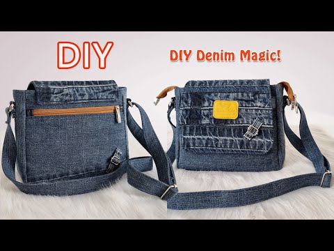 Cutting & Sewing a Stylish Multi-Pocket Shoulder Bag from Old Denim – New Shoulder Bag Tutorial